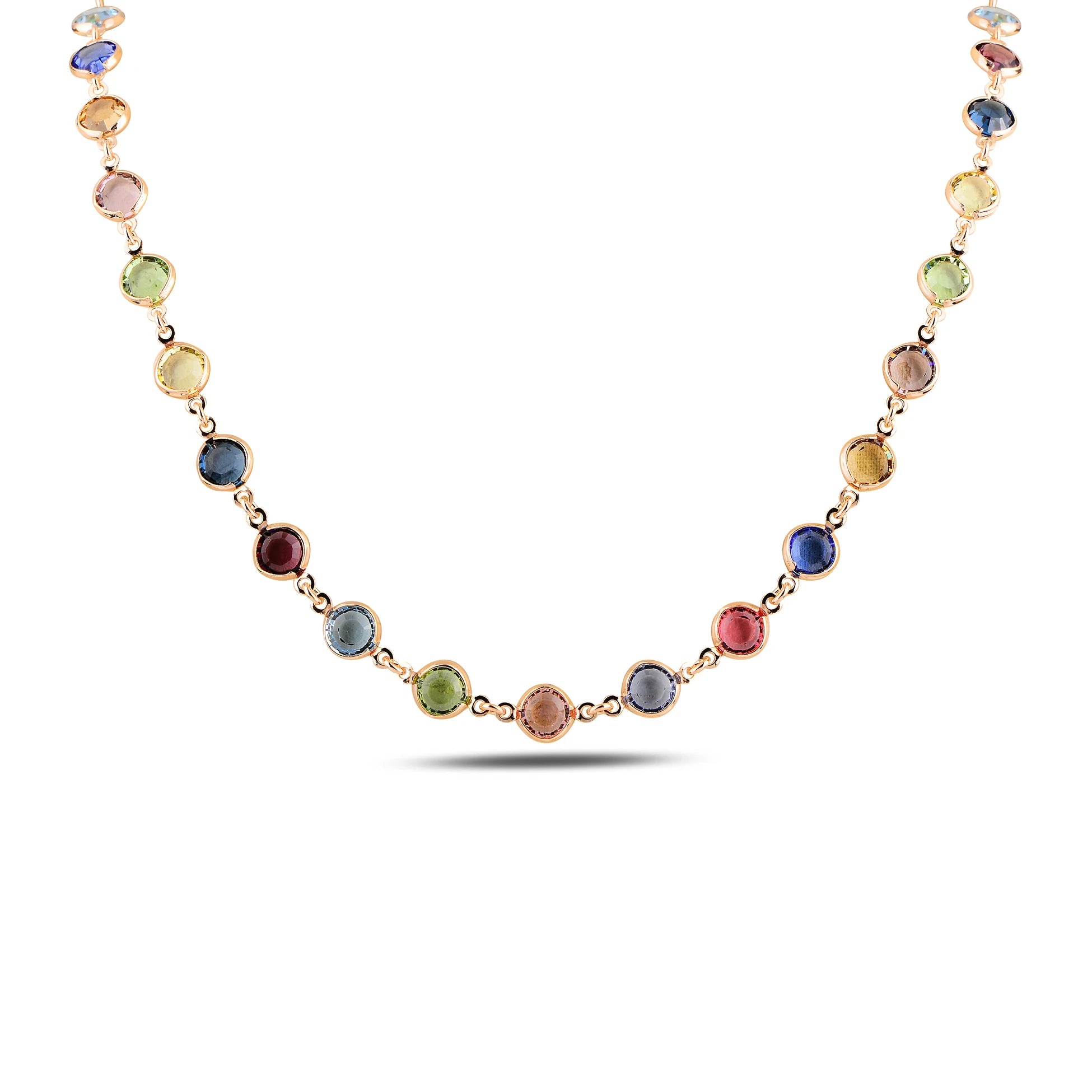 Náhrdelník ze stříbra 925 s růžovým zlatem - Swarovski krystal zasazený v lunetě