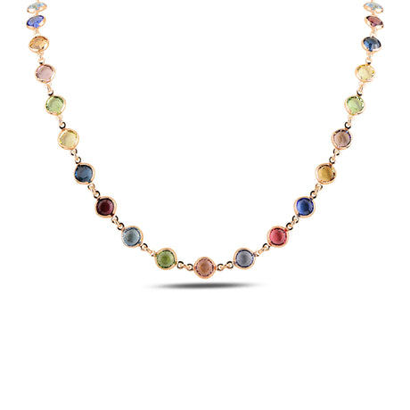 Rose Gold Plated Sterling Silver Necklace - Bezel Set Swarovski Crystal