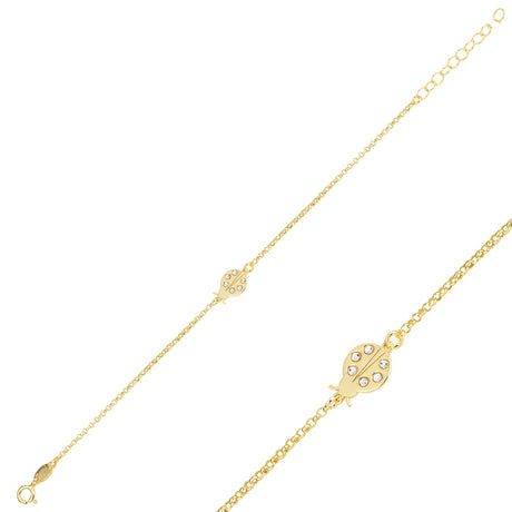 Delicate Ladybug Bracelet - Whimsical Charm & Good Fortune