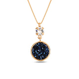 Brilliant Solitaire Pendant Necklace - Modern Circular Mondo Design