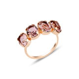 Gemstone Half Eternity Ring - Natural Stone Palette Design