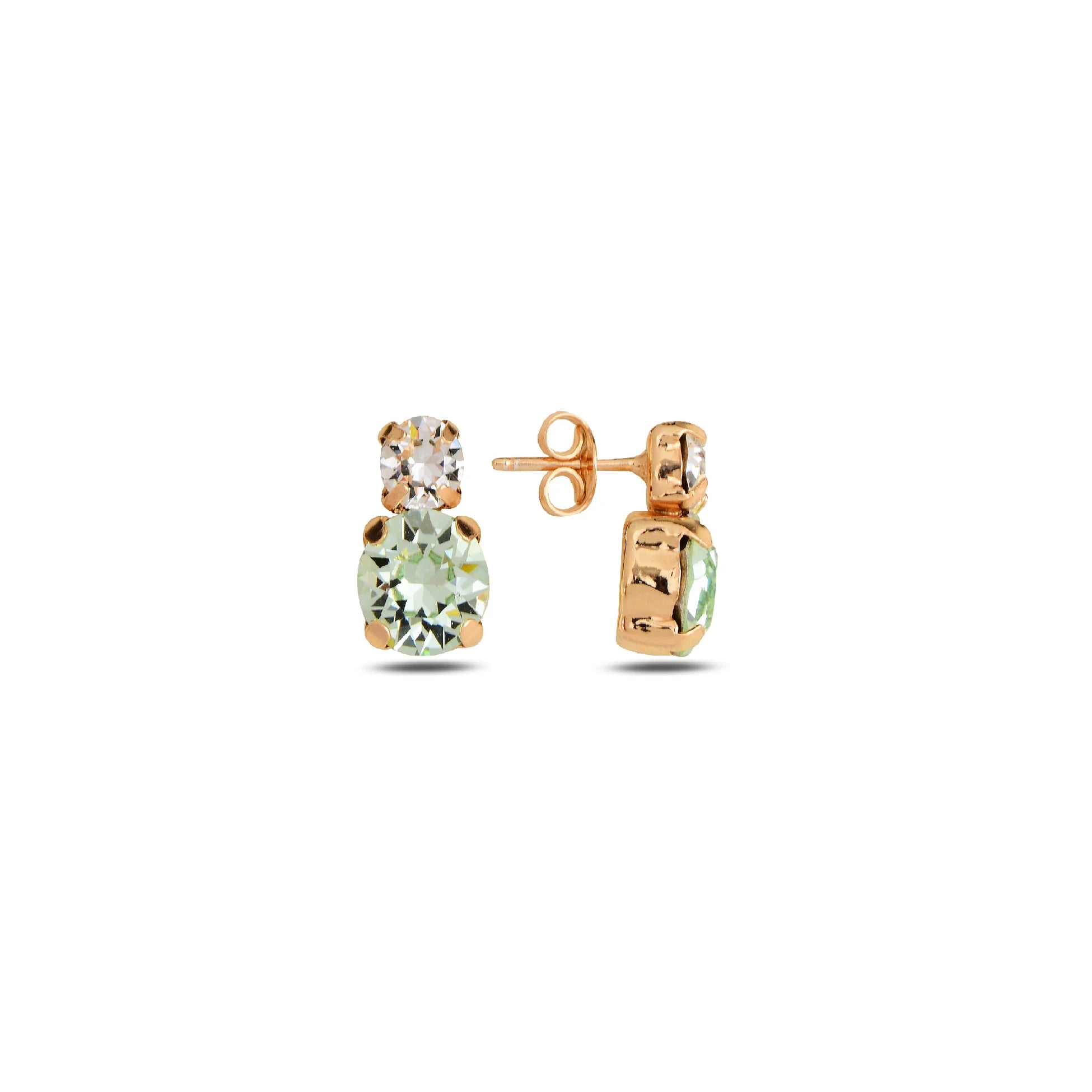 925 Sterling Silver Swarovski Crystal Duo Earrings - Minimalist Sparkle