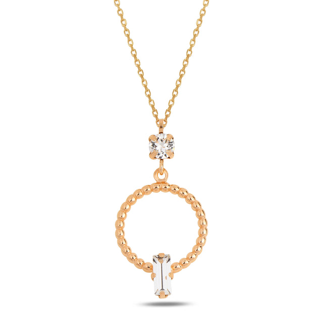 Sleek Hoop Pendant Necklace - Modern Minimalist Everyday Style