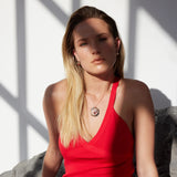 Sterling Silver Swarovski Crystal Necklace - Hammered Statement