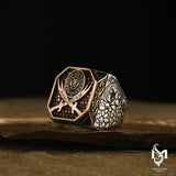Men's Lion & Zulfiqar Ring - Bold Statement Design