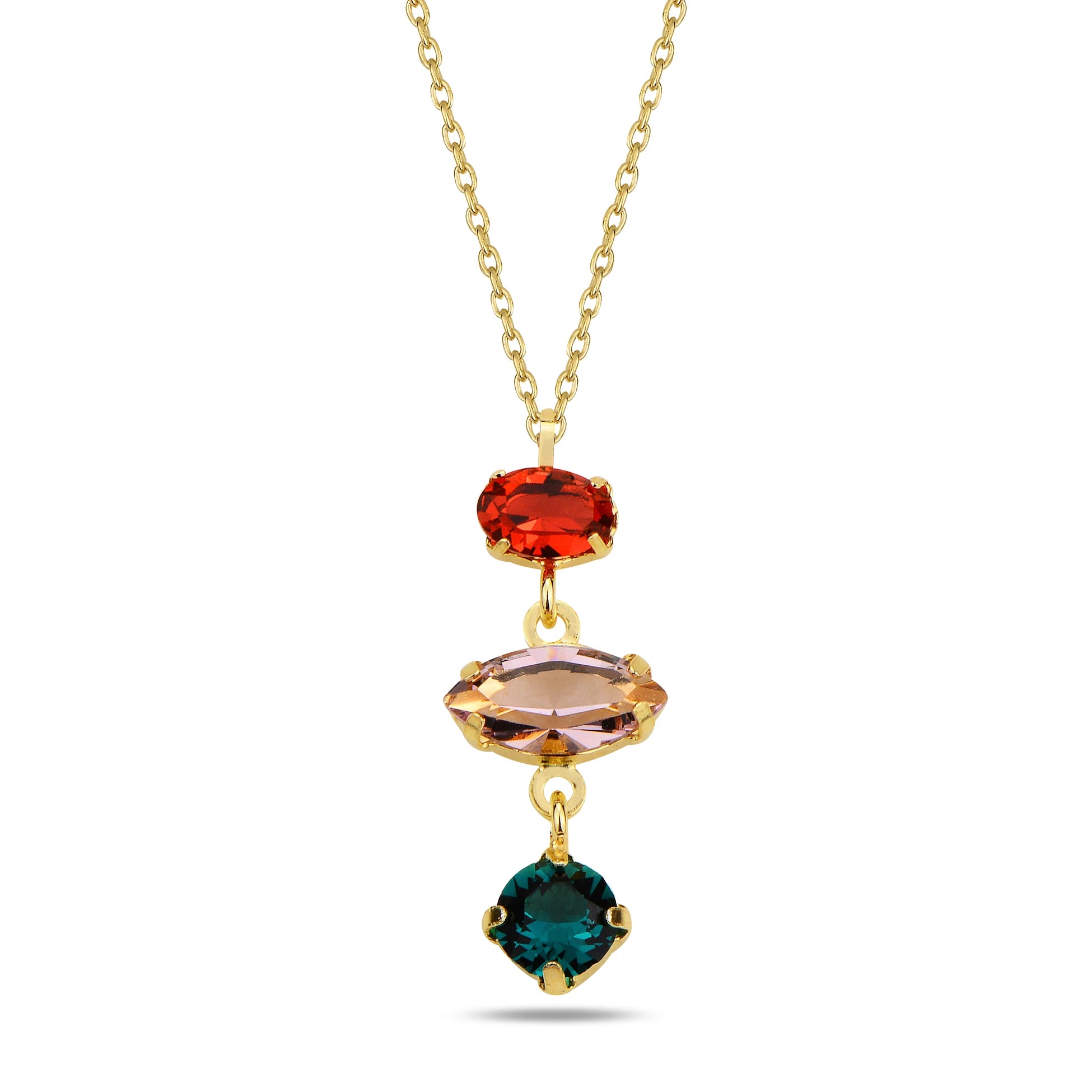 Lustrous Metal Trio Necklace - Modern Minimalist Design