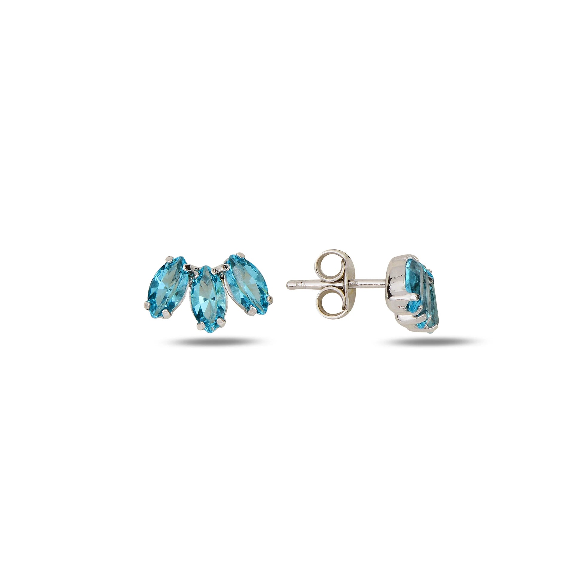 Boucles d'oreilles Marquise en argent sterling avec cristal Swarovski