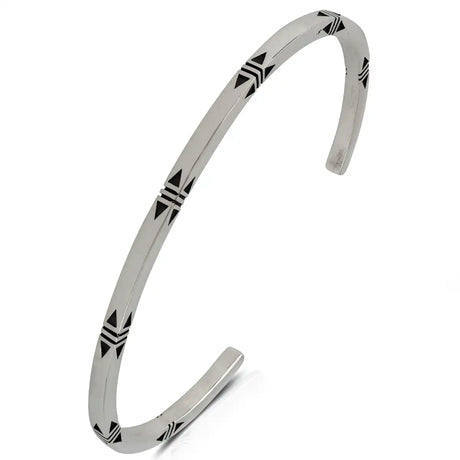 Sterling Silver Viking Bracelet - Intricate Hemming Design