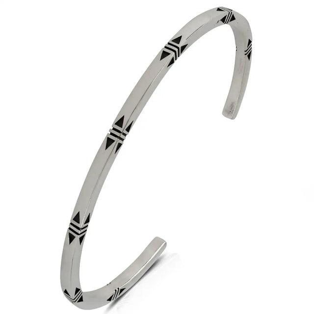 Sterling Silver Viking Bracelet - Intricate Hemming Design
