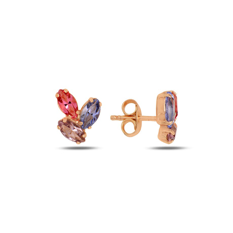 Brilliant Crystal Stud Earrings - Elegant Voluminous Design