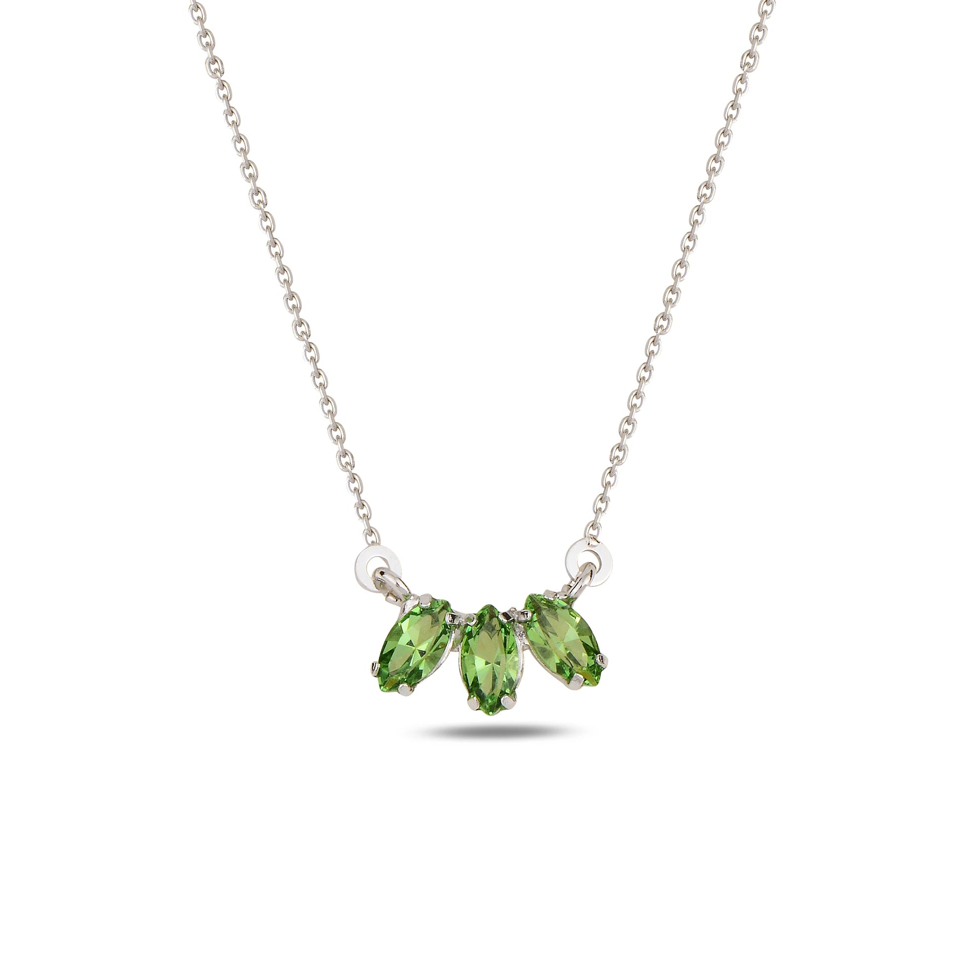 Sterling Silver Swarovski Crystal Necklace - Marquise Cut Neptune