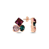 Gemstone-Inspired Cocktail Earrings - Multi-Cut Feminine Statement