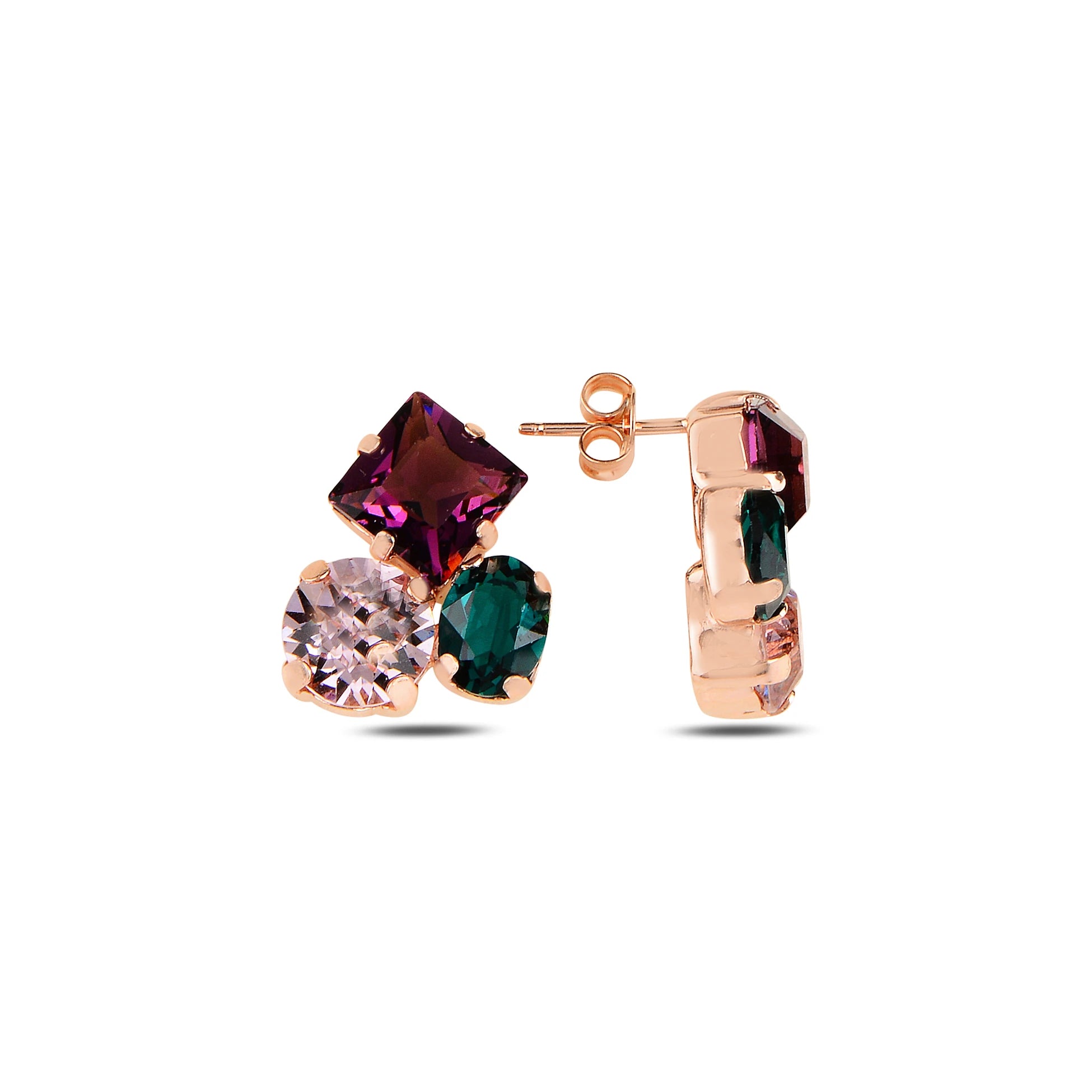 Gemstone-Inspired Cocktail Earrings - Multi-Cut Feminine Statement