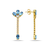 Boucles d'oreilles pendantes en argent sterling avec cristal Swarovski - Design marquise élégant