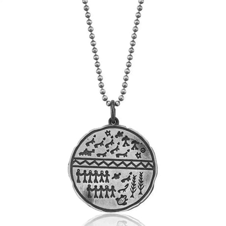 Sterling Silver Saami Charm Necklace - Symbol of Peace & Heritage