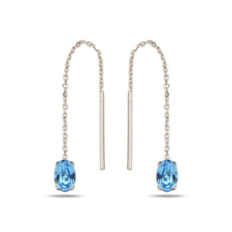 Contemporary Chain Earrings - Rounded Oval Design for Effortless Elegance