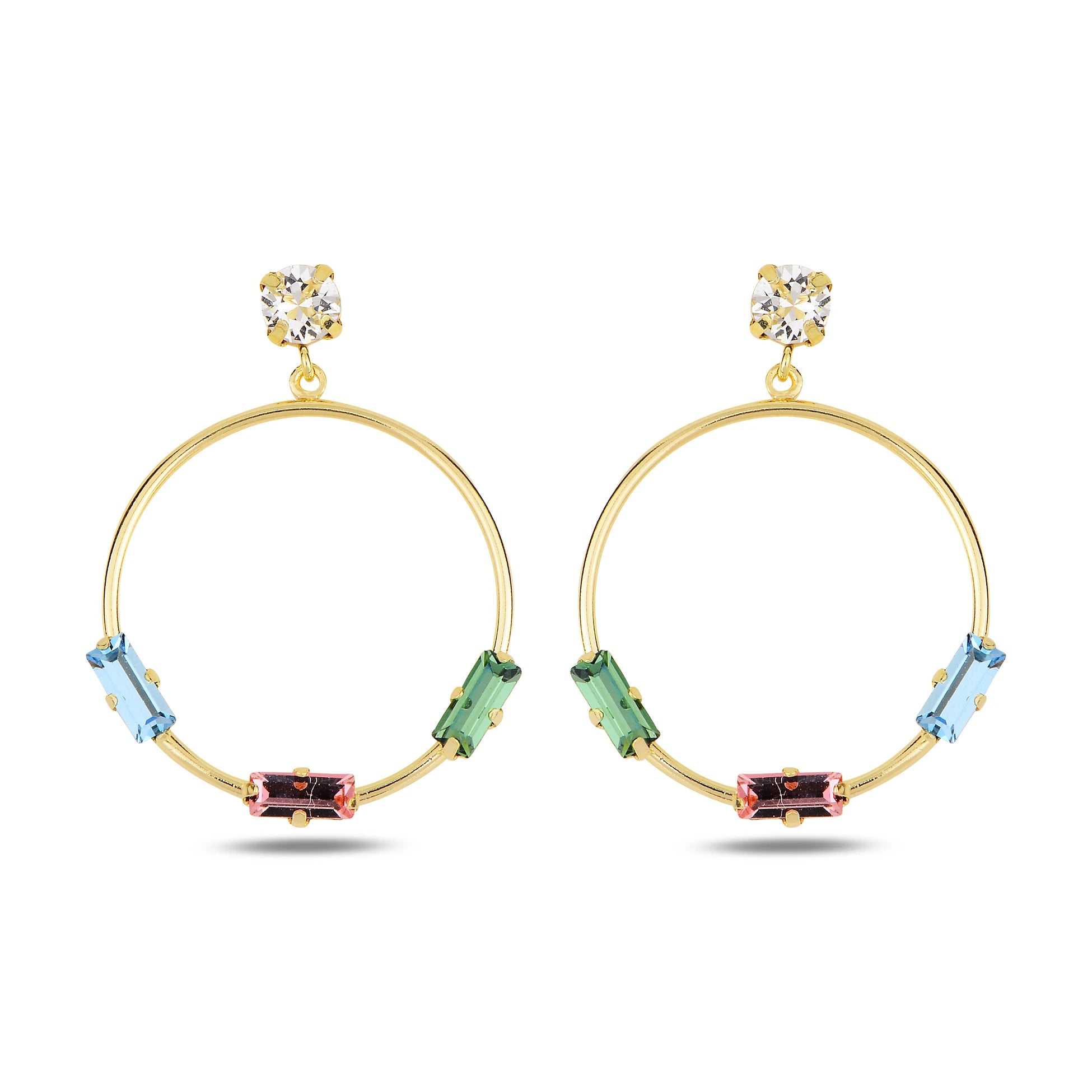 Elegant Trio Earrings - Distinctive Three-Element Design