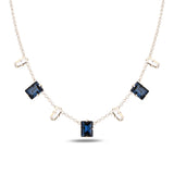 Sparkling Baguette Stone Line Necklace - Elegant Minimalist Design
