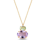 Náhrdelník ze stříbra 925 s růžovým zlatem - krystaly Swarovski s různým broušením