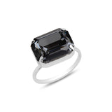 Emerald-Cut Crystal Cocktail Ring - Modern Oval Statement