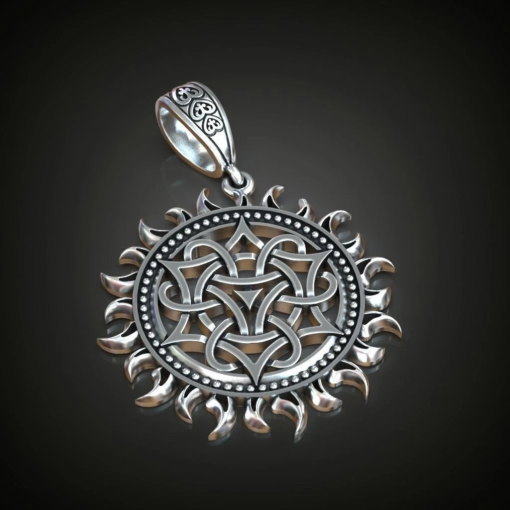 Artisan Crafted Pagan Sun Medallion Necklace