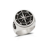 Sterling Silver Compass Ring - Symbol of Guidance and Exploration
