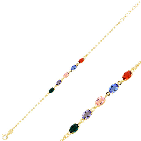 Sparkling Half-Eternity Bracelet - Rounded Elegance Design