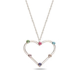 Náhrdelník ze stříbra 925 srdce - minimalistický rámeček se Swarovski
