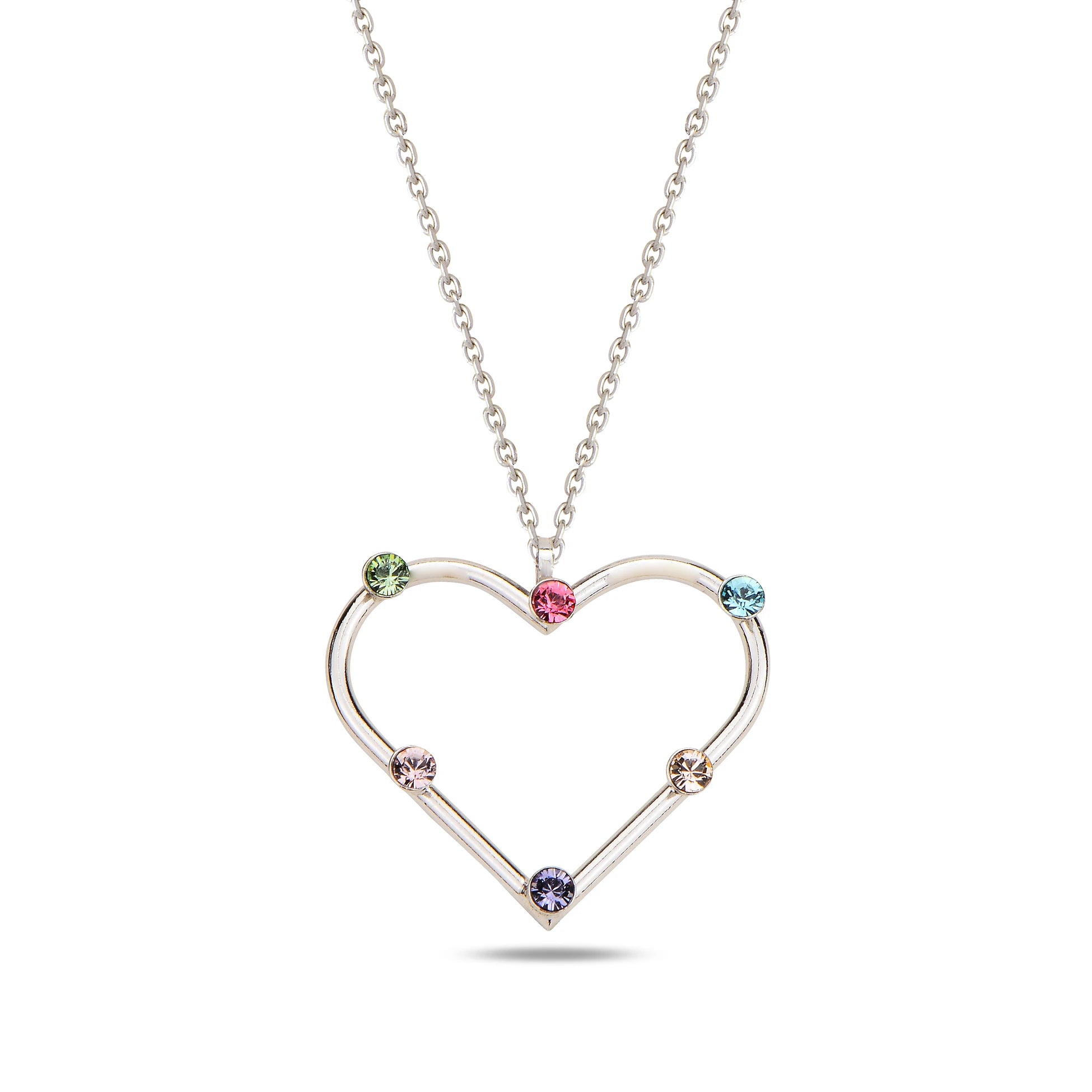 Náhrdelník ze stříbra 925 srdce - minimalistický rámeček se Swarovski