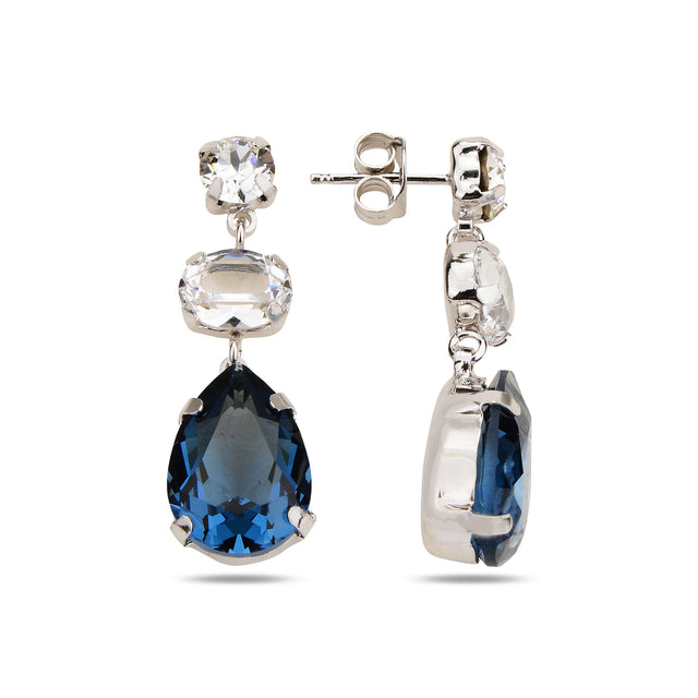 Dazzling Baguette & Teardrop Earrings - Elegant Shimmering Design