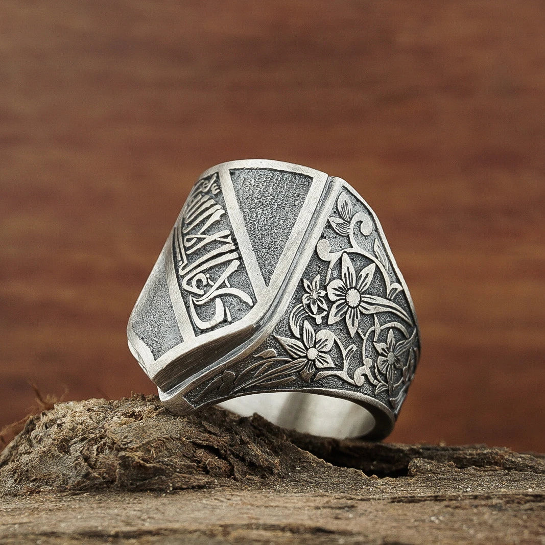 Sterling Silver Men's Ring - Intricate Alhambra Heritage Design