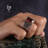 Sterling Silver Men's Ring with Zircon Stone - Modern & Masculine