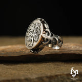 Anello da Uomo in Argento Sterling - Design Albero Genealogico Heritage