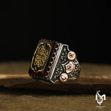 Sterlingsilber Herrenring mit Gravur - Design mit Steinakzenten