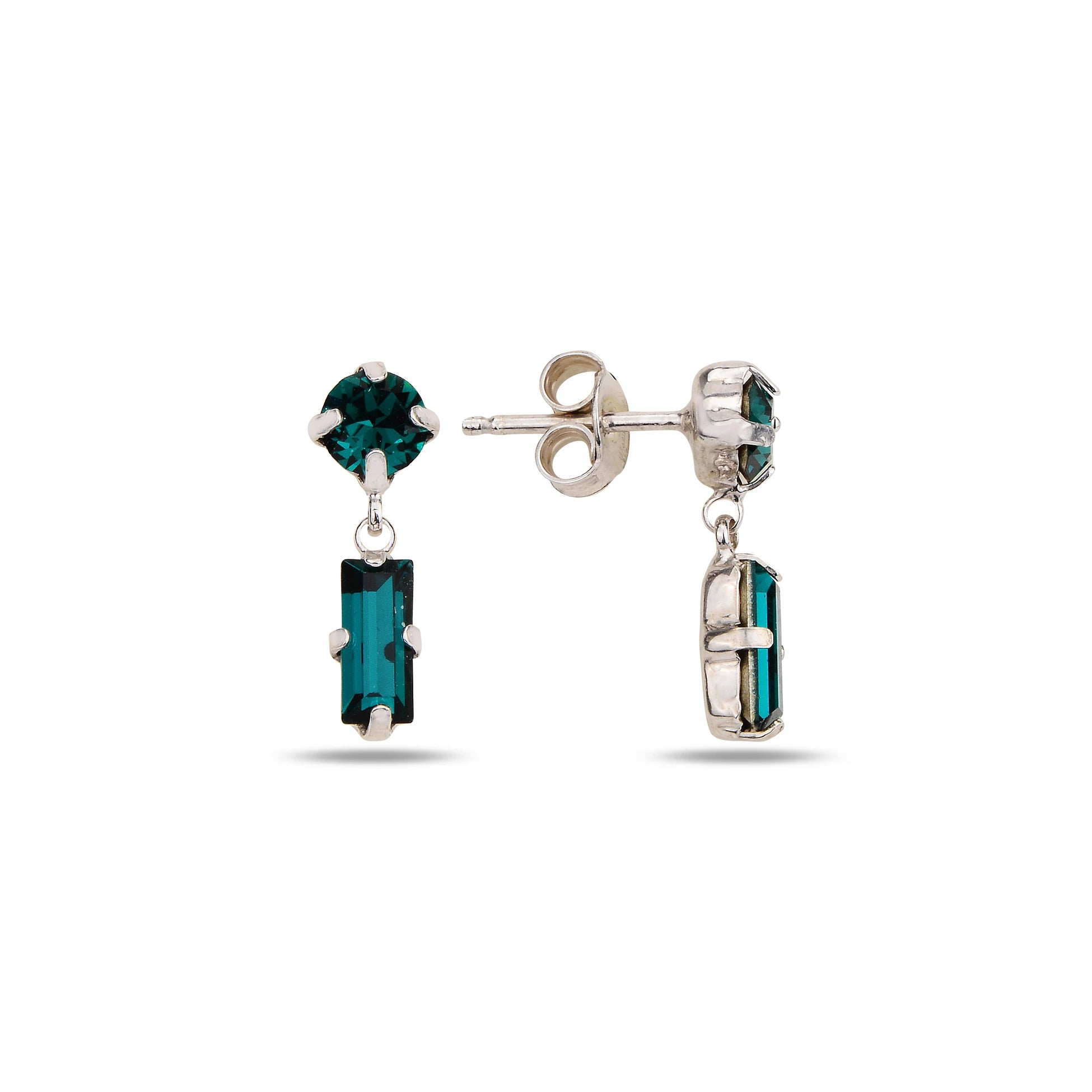 Elegant Baguette Drop Earrings - Modern Statement