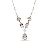 Sterling Silver Pear-Cut Swarovski Crystal Necklace - Dazzling Sparkle