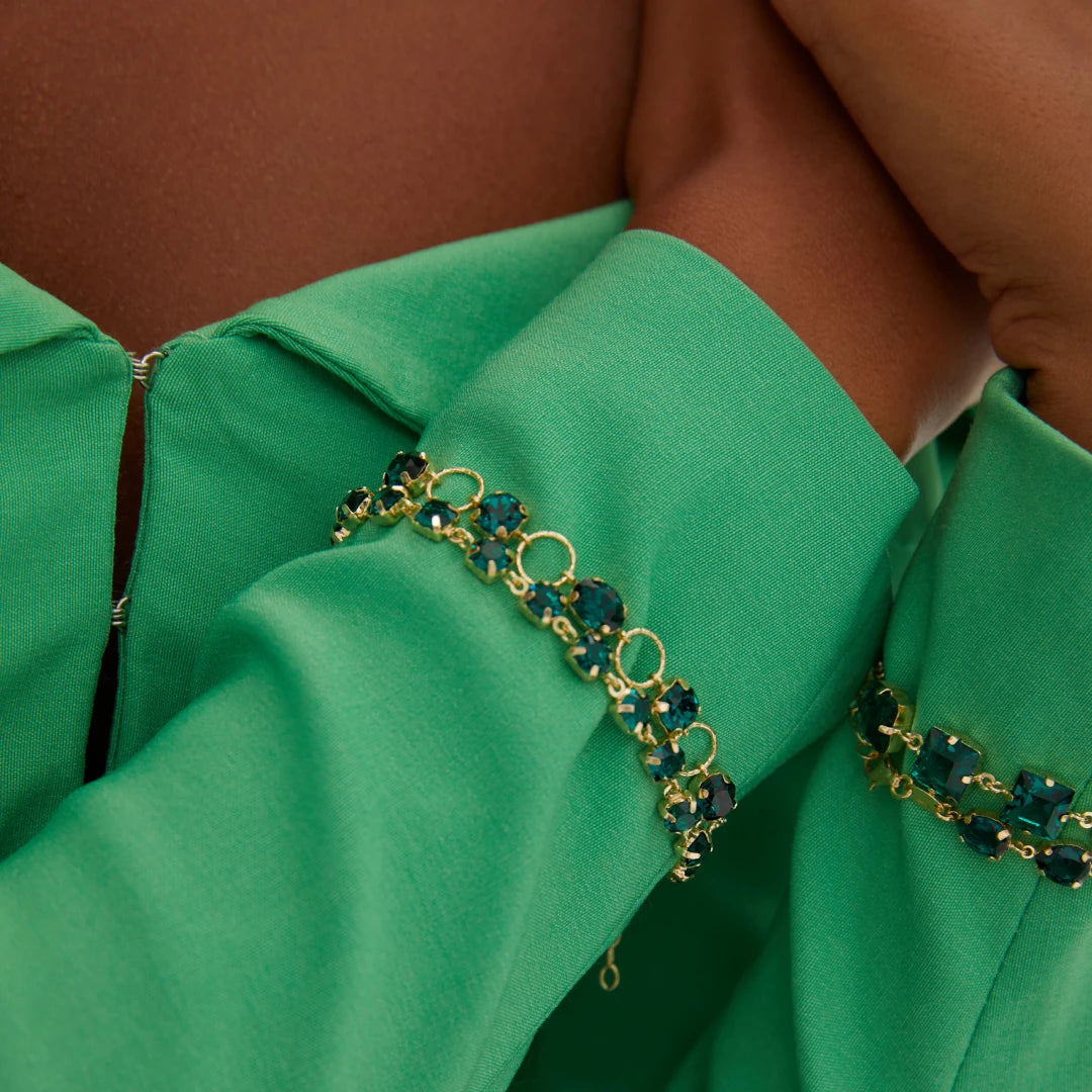 Luna Row Bangle - Gem-Inspired Feminine Design