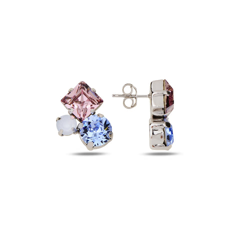 Gemstone-Inspired Cocktail Earrings - Multi-Cut Feminine Statement