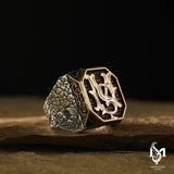 Sterling Silver Men's Ring - Personalized Initial Design