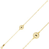 Sterling Silver Evil Eye Charm Bracelet - Elegant Protection