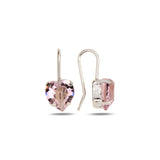 Yellow Gold Plated Sterling Silver Hook Earrings - Swarovski Crystal