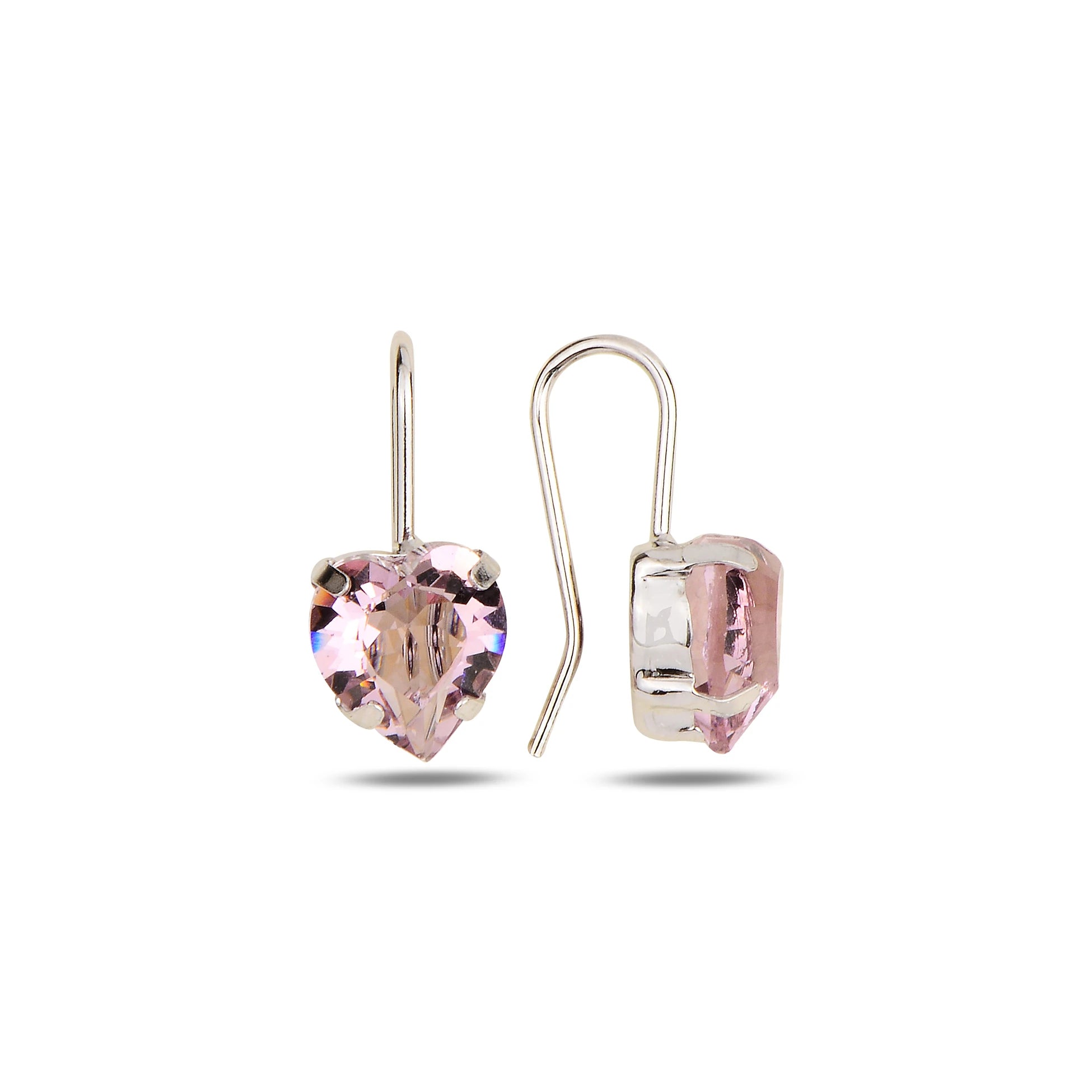 Yellow Gold Plated Sterling Silver Hook Earrings - Swarovski Crystal