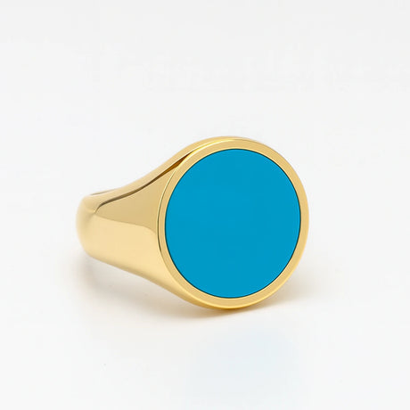 18K Gold Plated Turquoise Ring - Vibrant Gemstone & Timeless Style