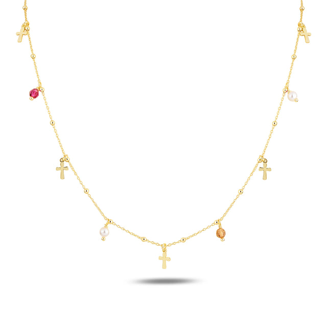 Pearl Motif Pendant Necklace - Italian Crafted Elegance