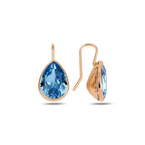 Náušnice s háčkem Topaz & Swarovski krystal – design Cura s lunetovým osazením