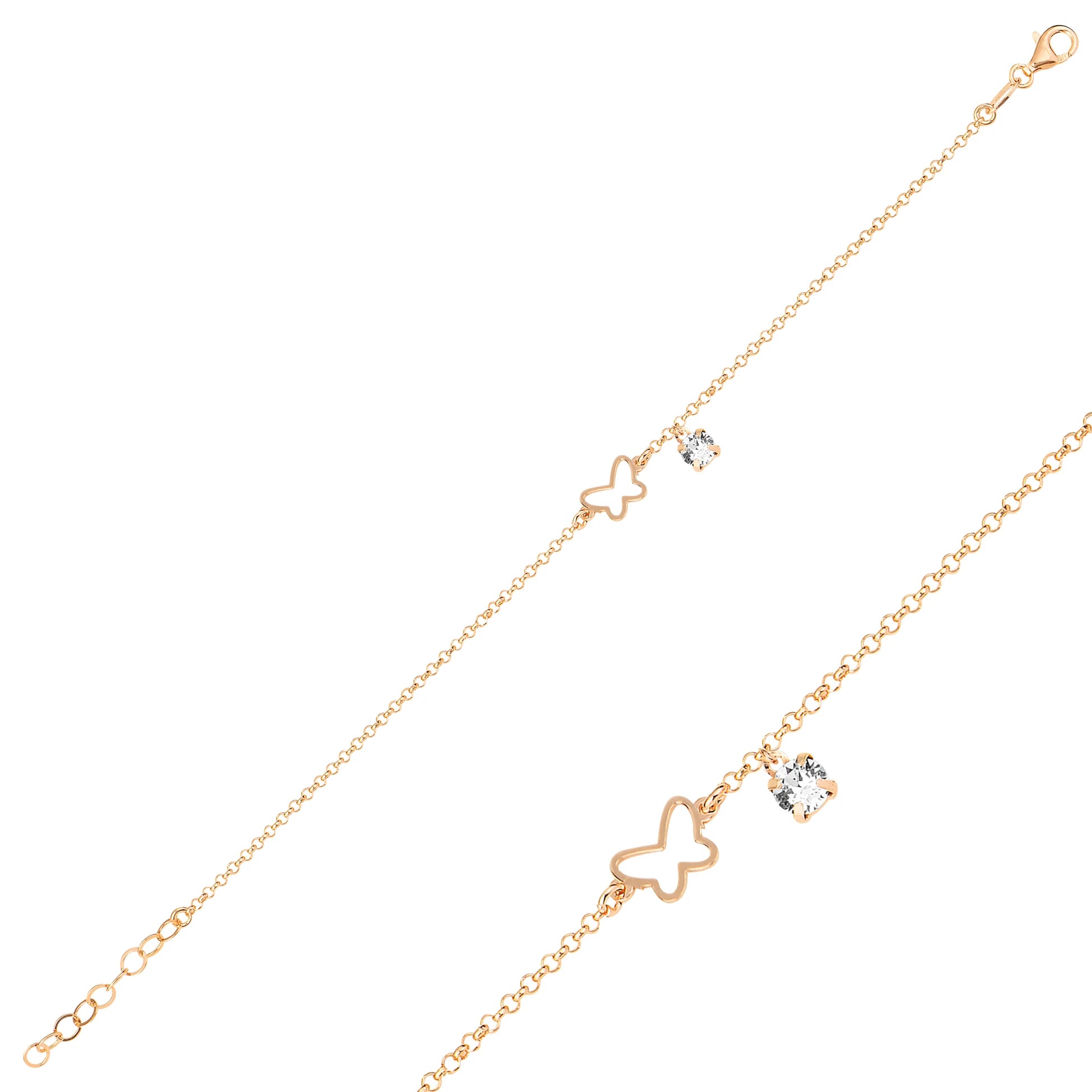 Graceful Butterfly Charm Bracelet - Modern Vulcan Design