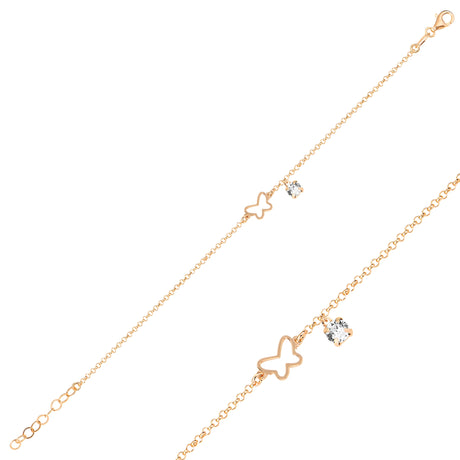 Graceful Butterfly Charm Bracelet - Modern Vulcan Design