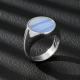 Sterling Silver Chalcedony Ring - Serene Gemstone Design