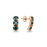 Matte Finish Horizontal Bar Earrings - Modern Design