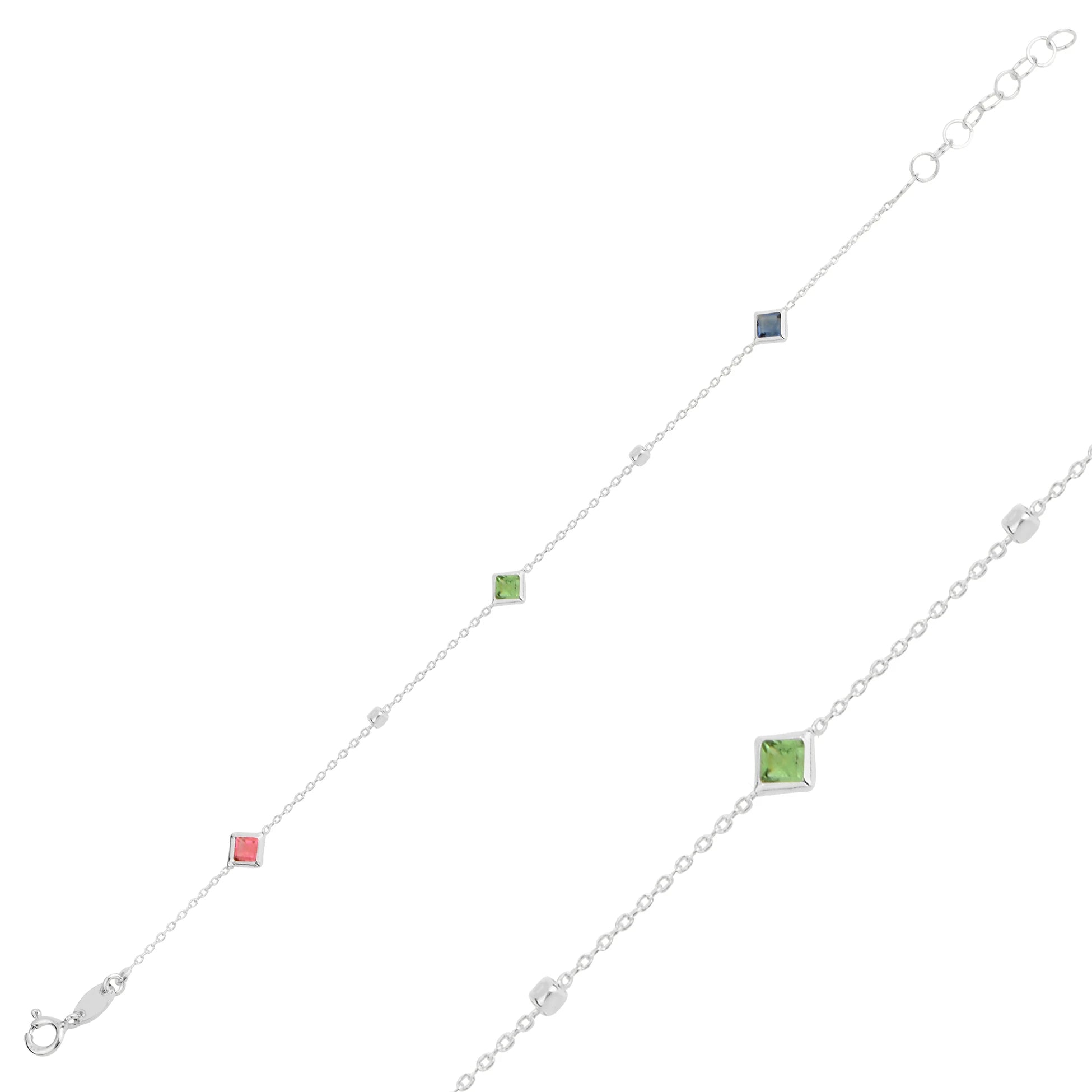 Geometric Square Link Bracelet - Modern Minimalist Style